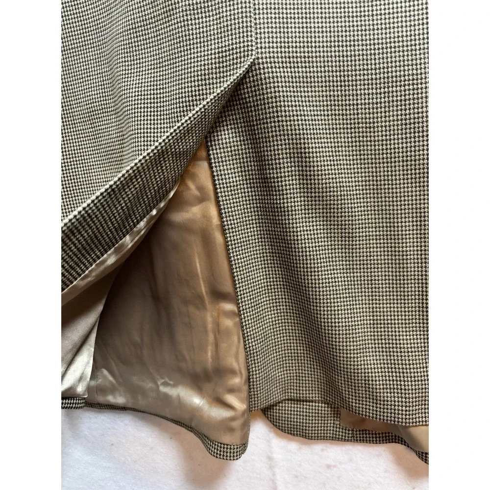 Andrew Fezza Blazer Mens 48L‎ Tan Wool Houndstooth Sport Coat Jacket Old Money